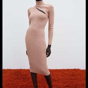 Zara High Neck Cut Out dress Sz Large